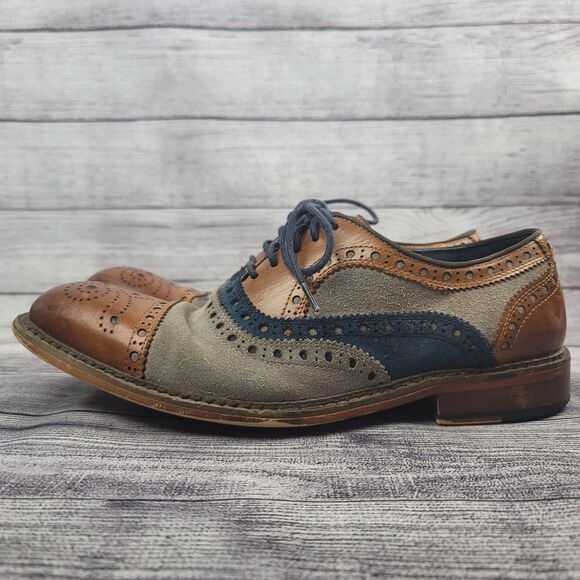 Justin Reece England Smith Casual Brogue Smarts In Brown Size EU 40 US 7 - Picture 9 of 16